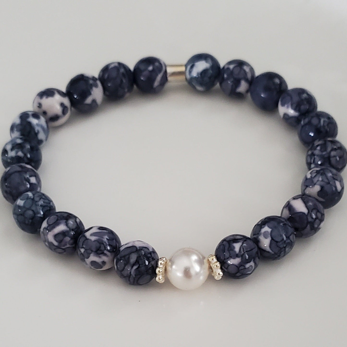 Serene Navy Rain Flower Bracelet - Plein De Vie Jewelry
