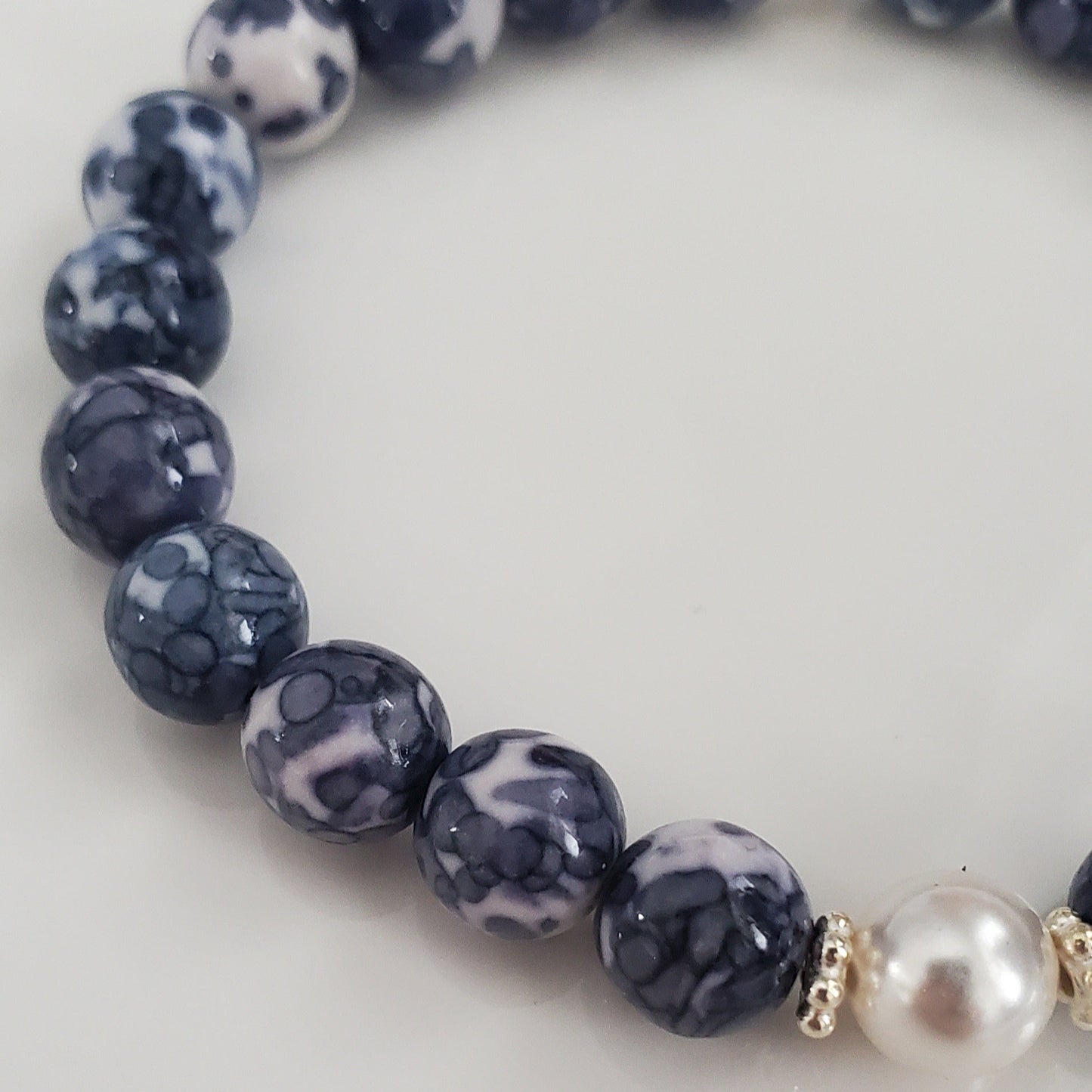 Serene Navy Rain Flower Bracelet - Plein De Vie Jewelry