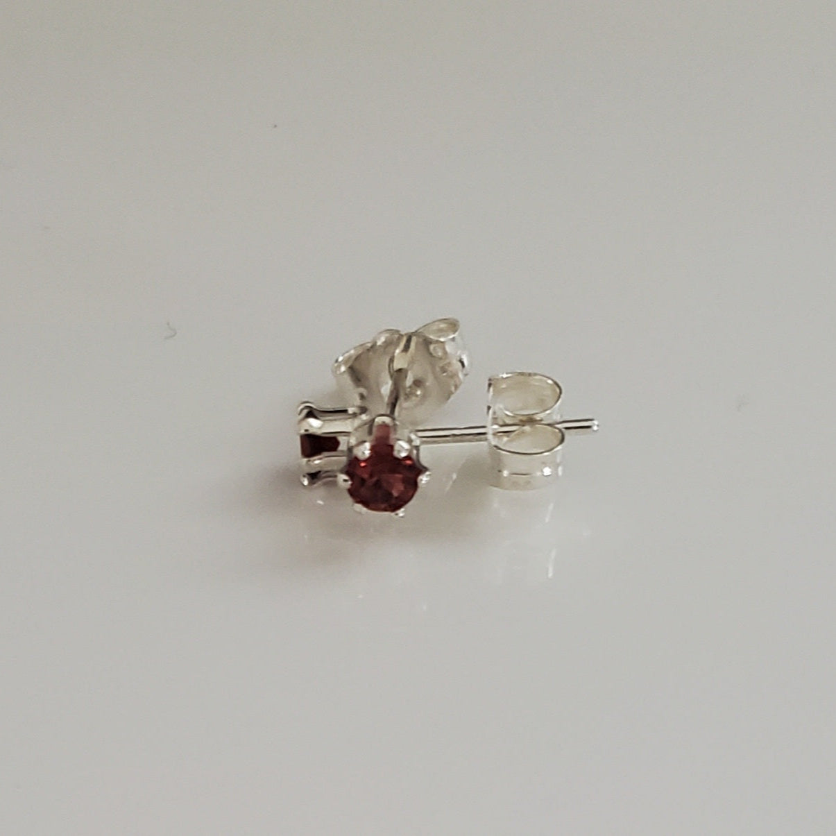 Sterling Silver Sparkle with Garnet Accents: Daily Bling Earrings