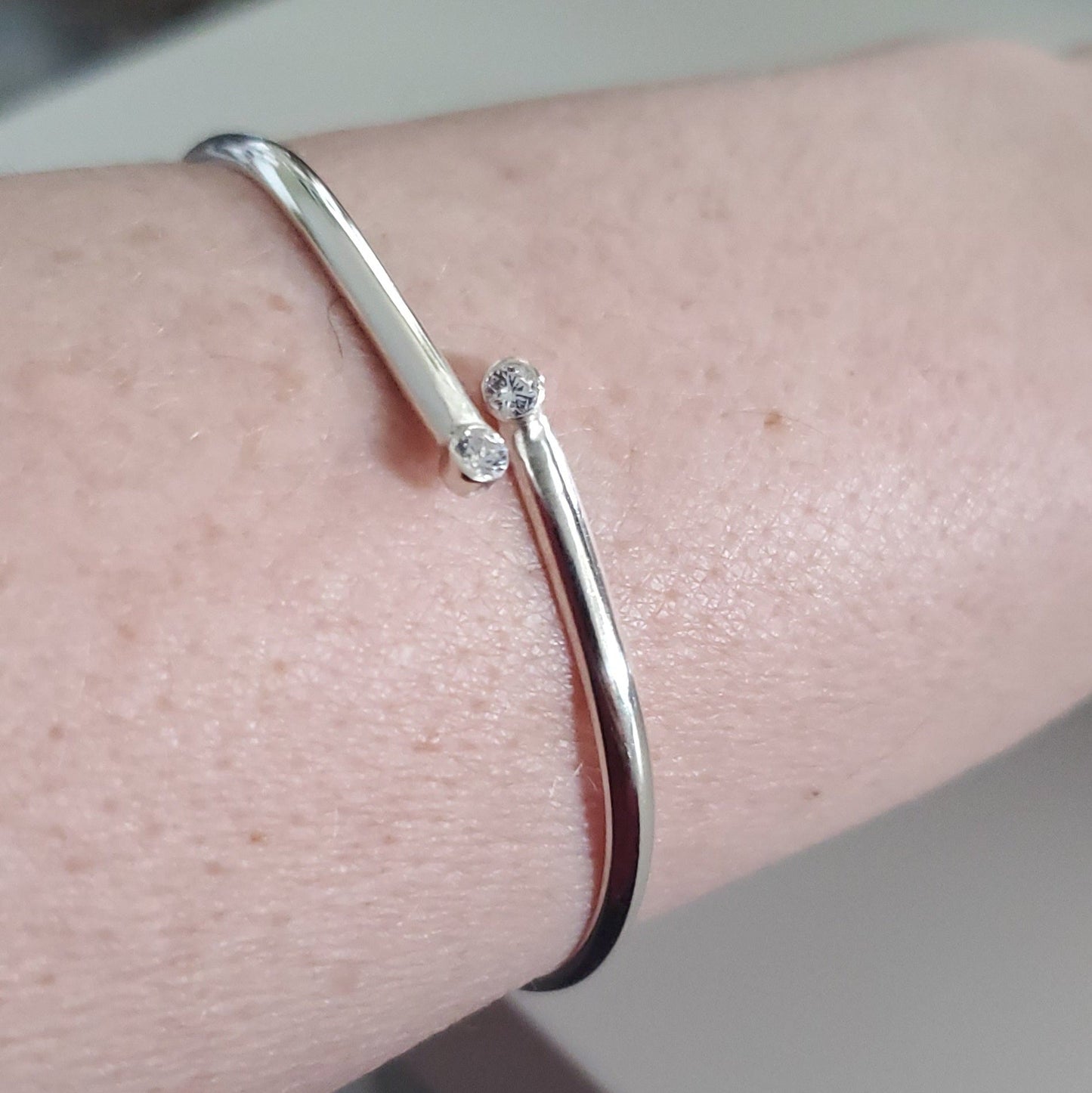 Radiant Dual Gemstone Round Cuff Bracelet Plein De Vie Jewelry