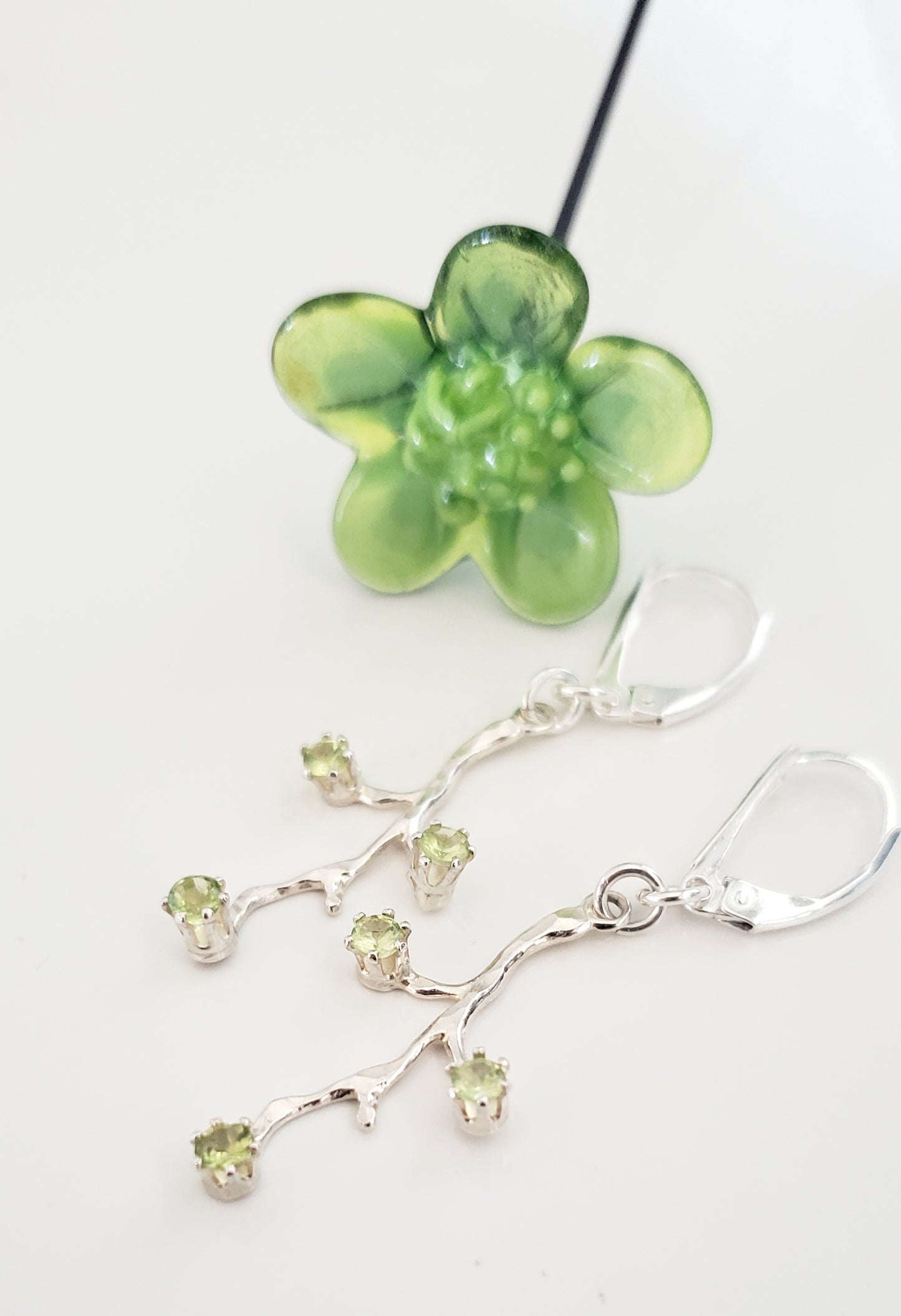Peridot Branch Earrings