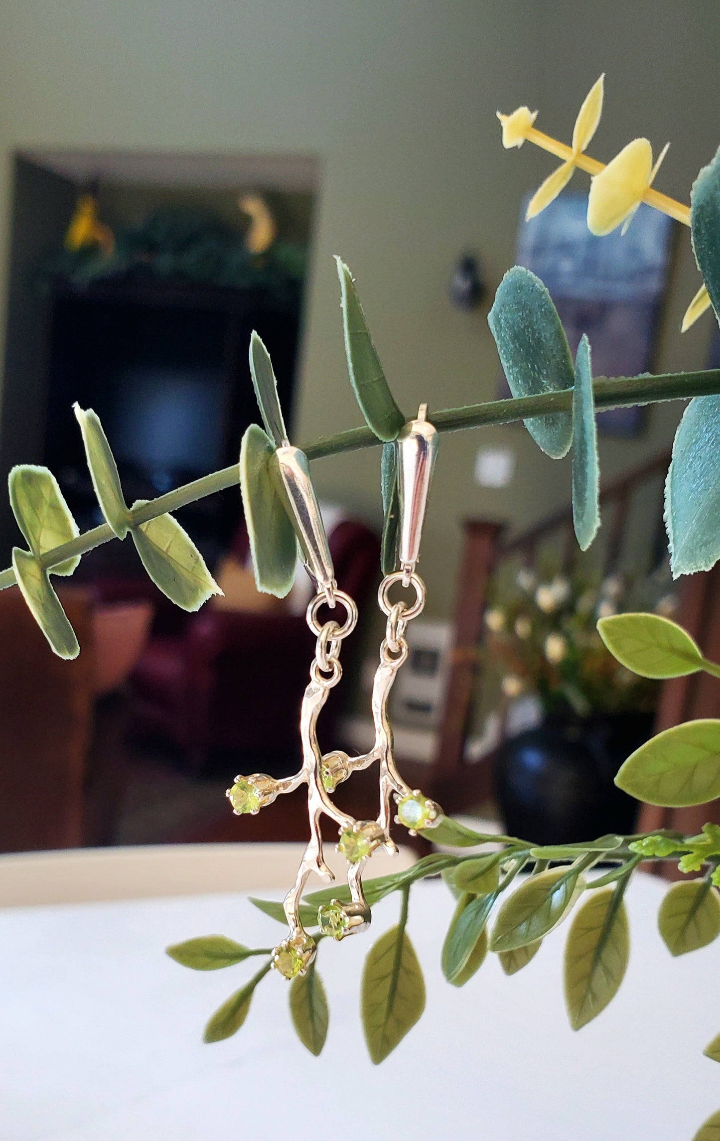 Peridot Branch Earrings