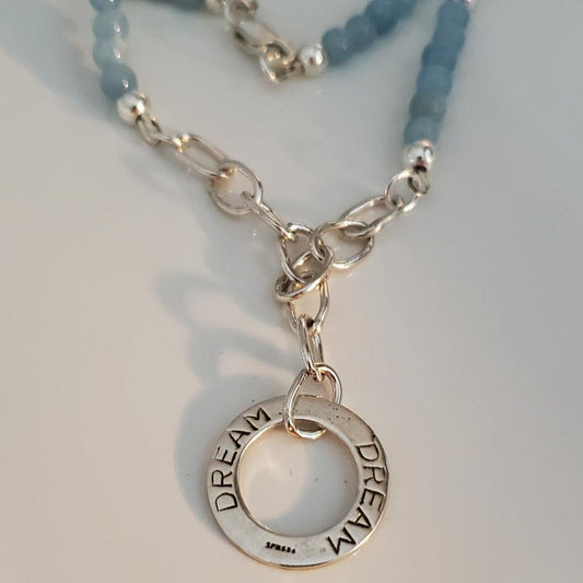 Aquamarine and Sterling Silver Dream Pendant Necklace Plein De Vie Jewelry