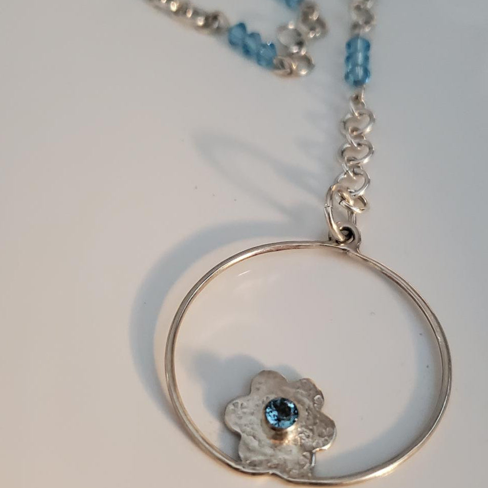 Sterling Silver Aquamarine and Topaz Multi-Way Necklace