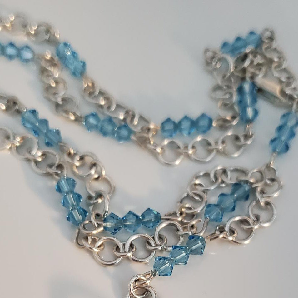 Sterling Silver Aquamarine and Topaz Multi-Way Necklace