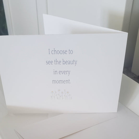 Daisy Affirmation Note Card — “I Choose to See the Beauty” Plein De Vie Jewelry