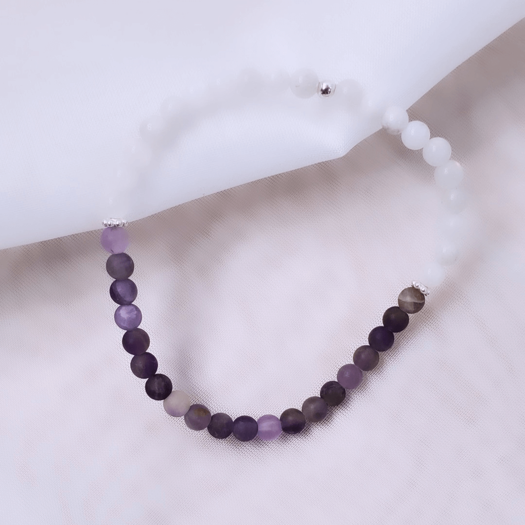 Amethyst_Moonstone Gemstone Bracelet