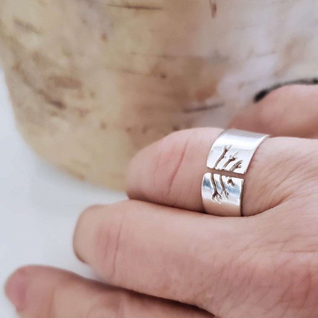 Adjustable Sterling Silver Tree Ring