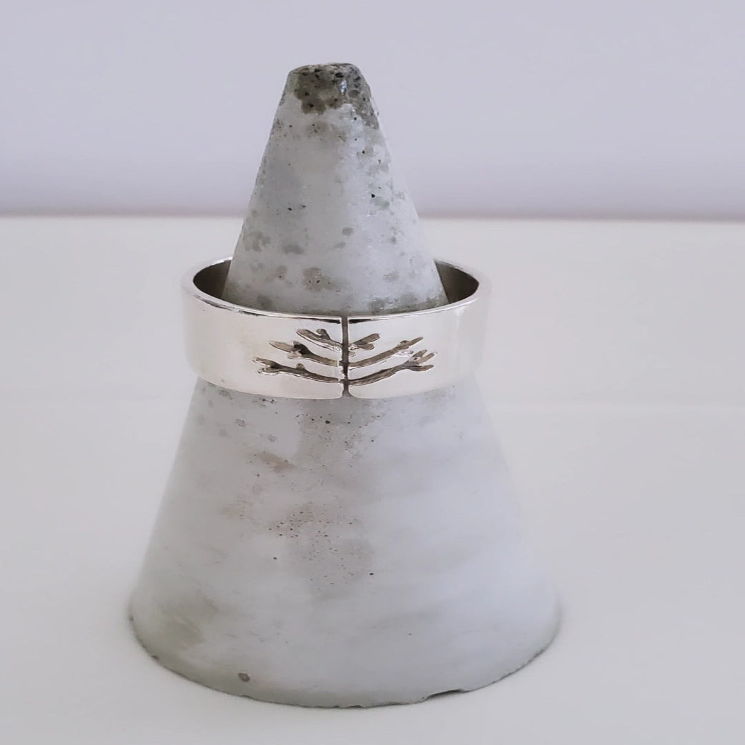 Adjustable Sterling Silver Tree Ring