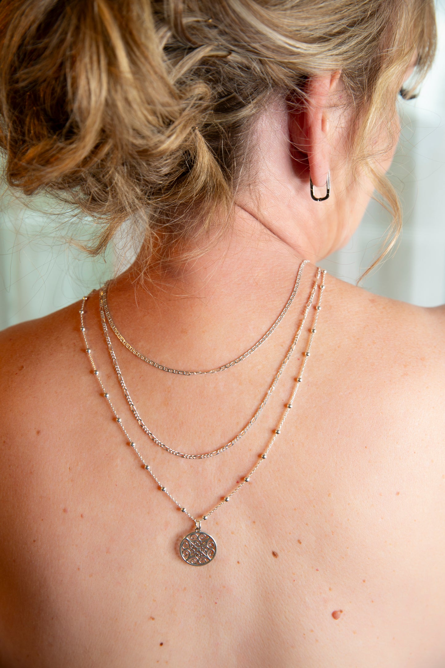Sterling Silver Modern Figaro Necklace