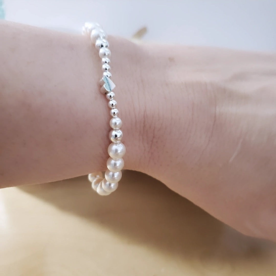 Swarovski Pearl Heart Bracelet