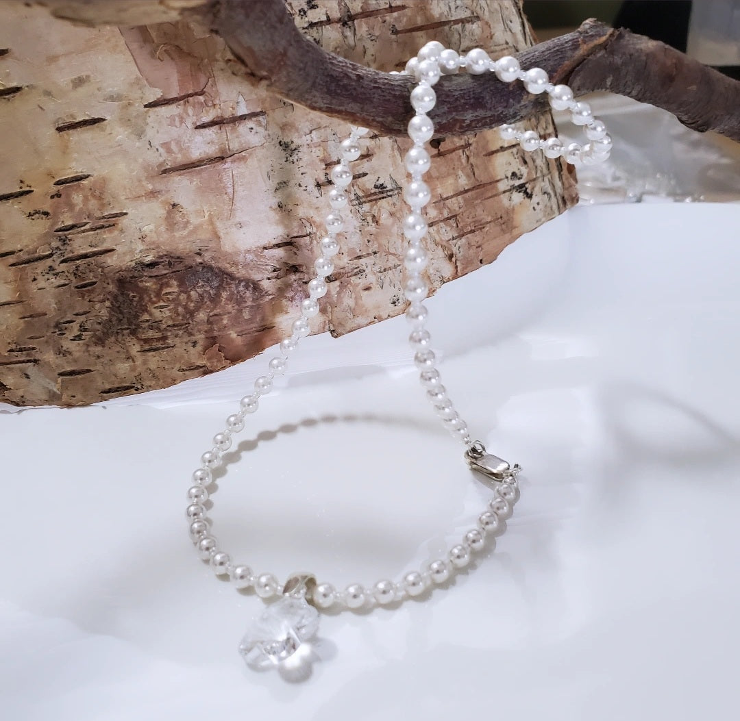 Elegant Spring: Swarovski and Sterling Silver Necklace