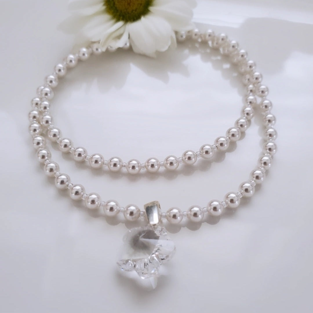 Elegant Spring: Swarovski and Sterling Silver Necklace