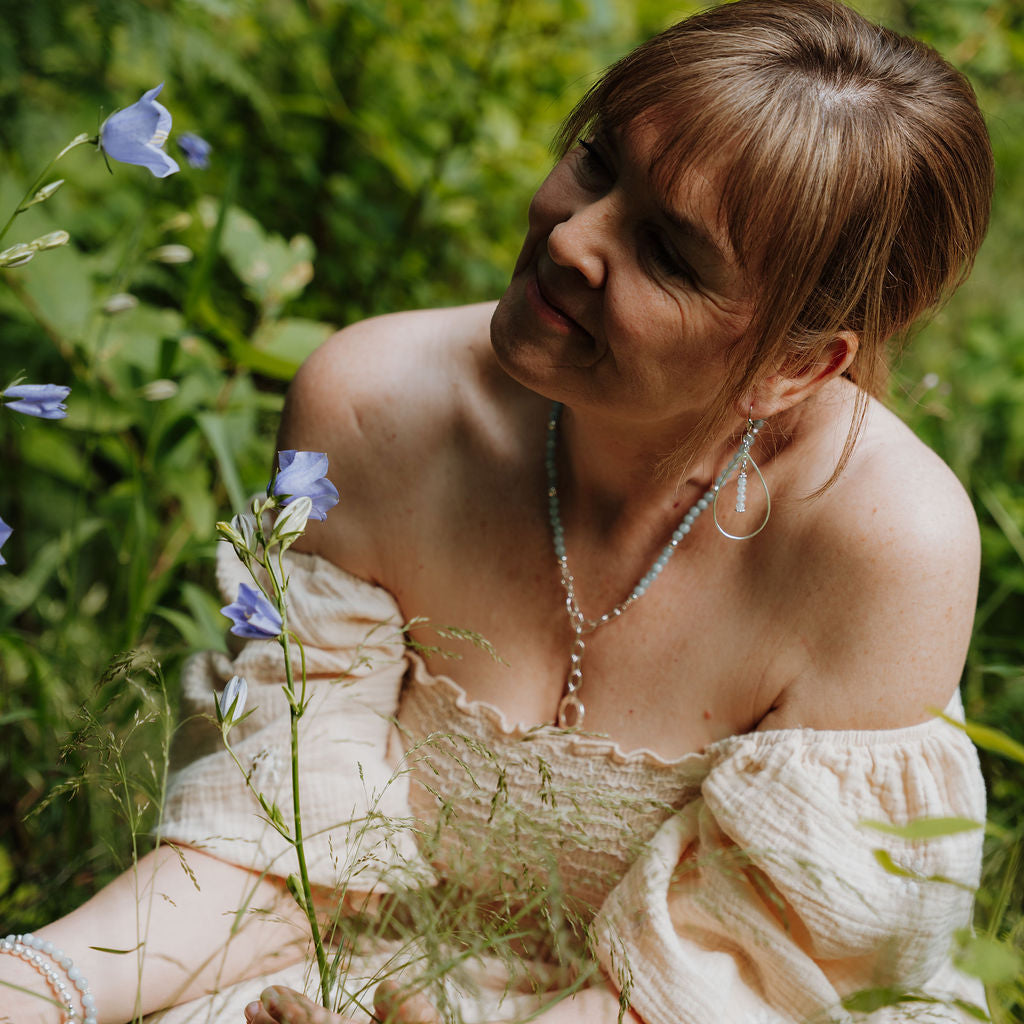 Aquamarine and Sterling Silver Dream Pendant Necklace Plein De Vie Jewelry