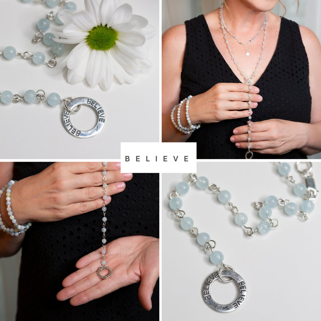 Believe in Beauty: Sterling Silver Aquamarine Necklace