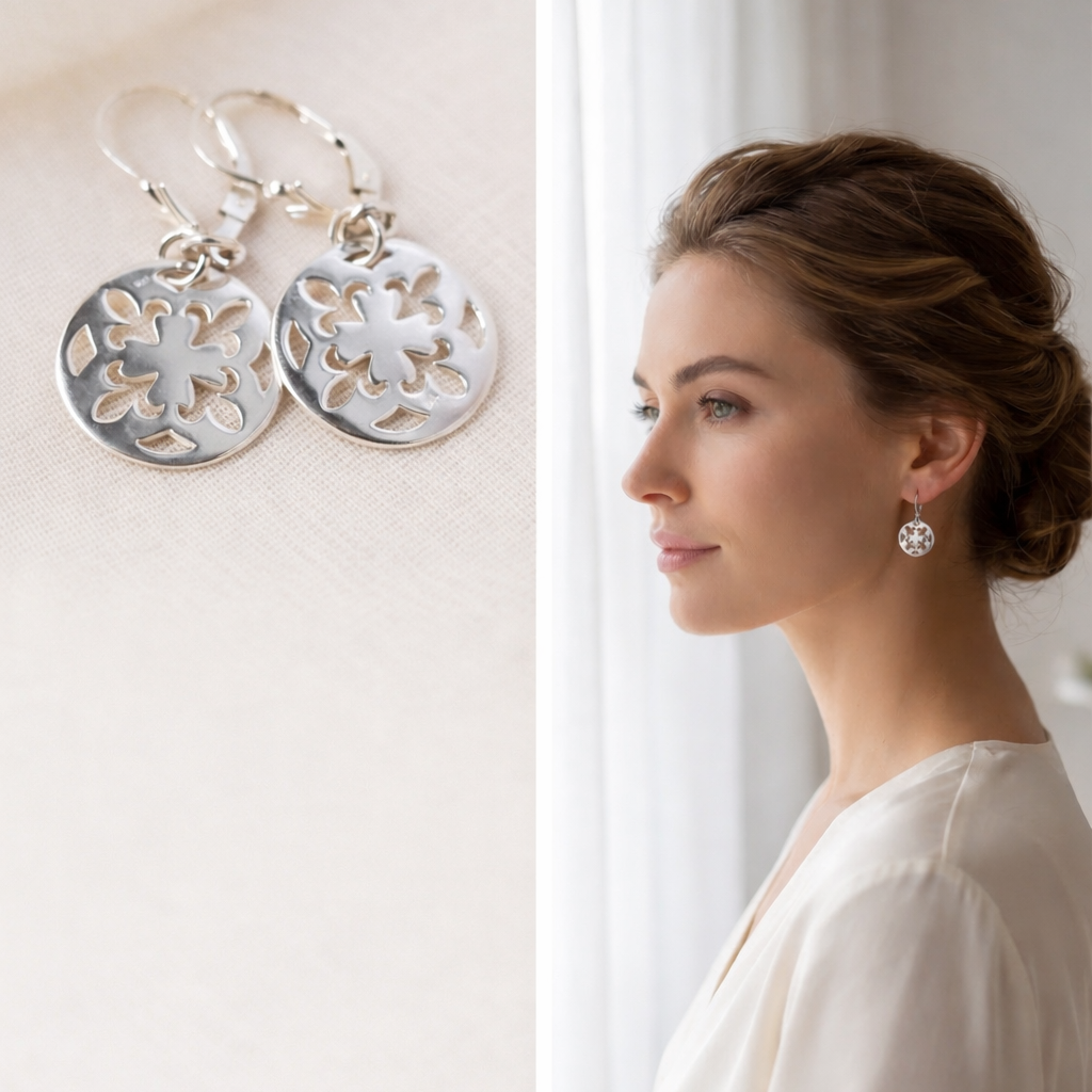 Fleur-de-Lis Luxe Earrings Plein De Vie Jewelry