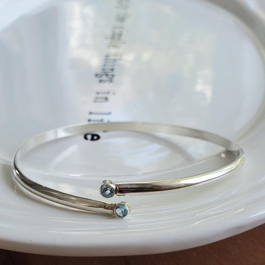 Radiant Dual Gemstone Round Cuff Bracelet Plein De Vie Jewelry