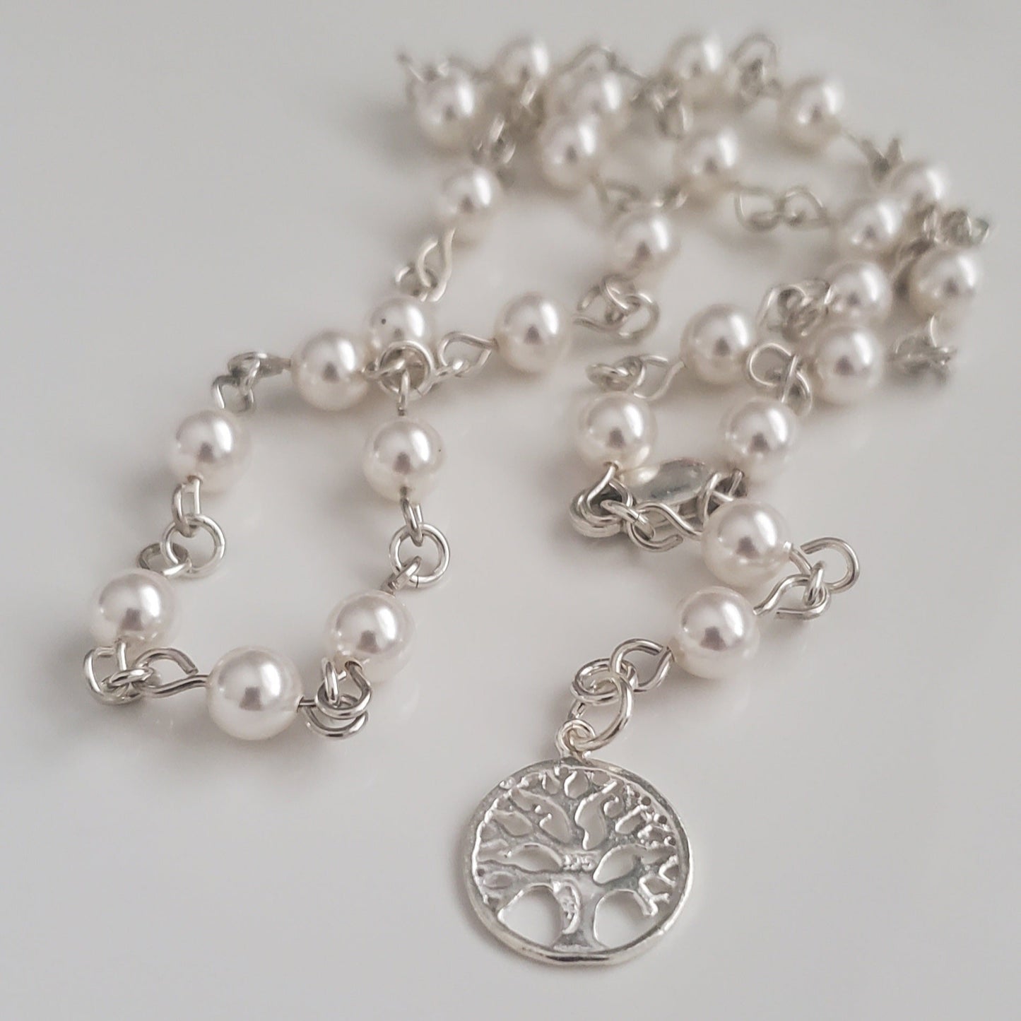 Timeless Pearl Tree of Life Lariat Necklace - Plein De Vie Jewelry