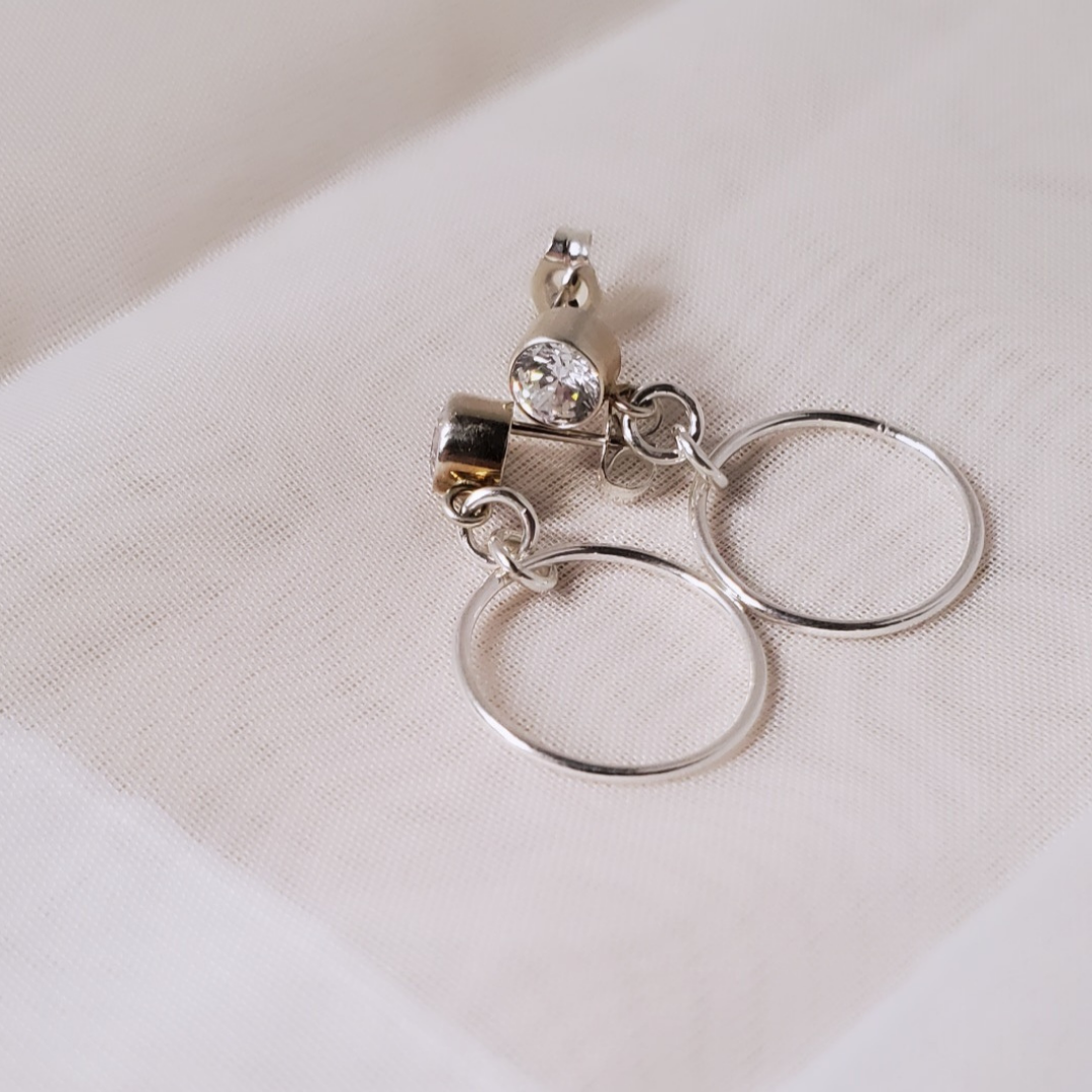 Sterling Silver Post Flowing in Circles Earrings