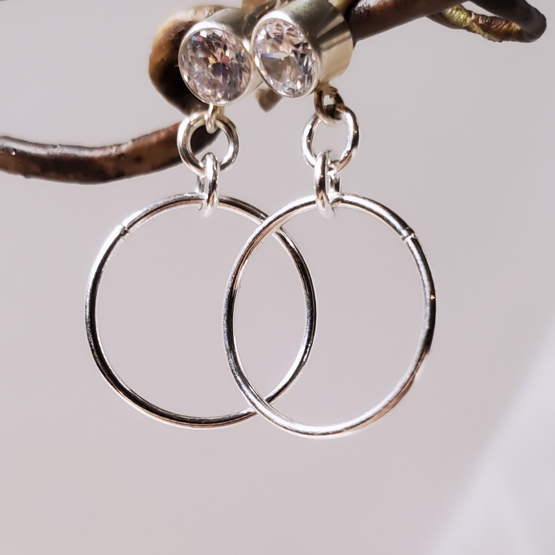 Sterling Silver Post Flowing in Circles Earrings