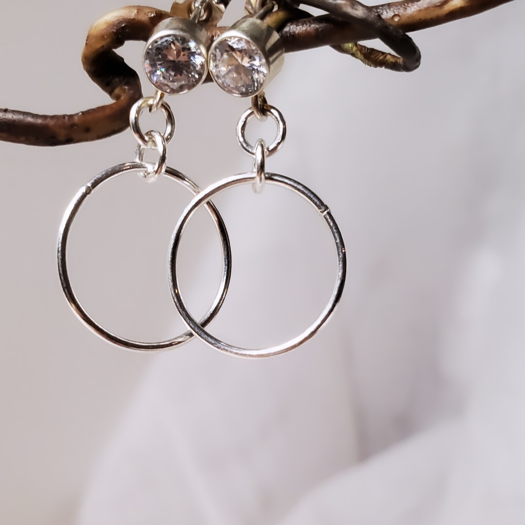 Sterling Silver Post Flowing in Circles Earrings