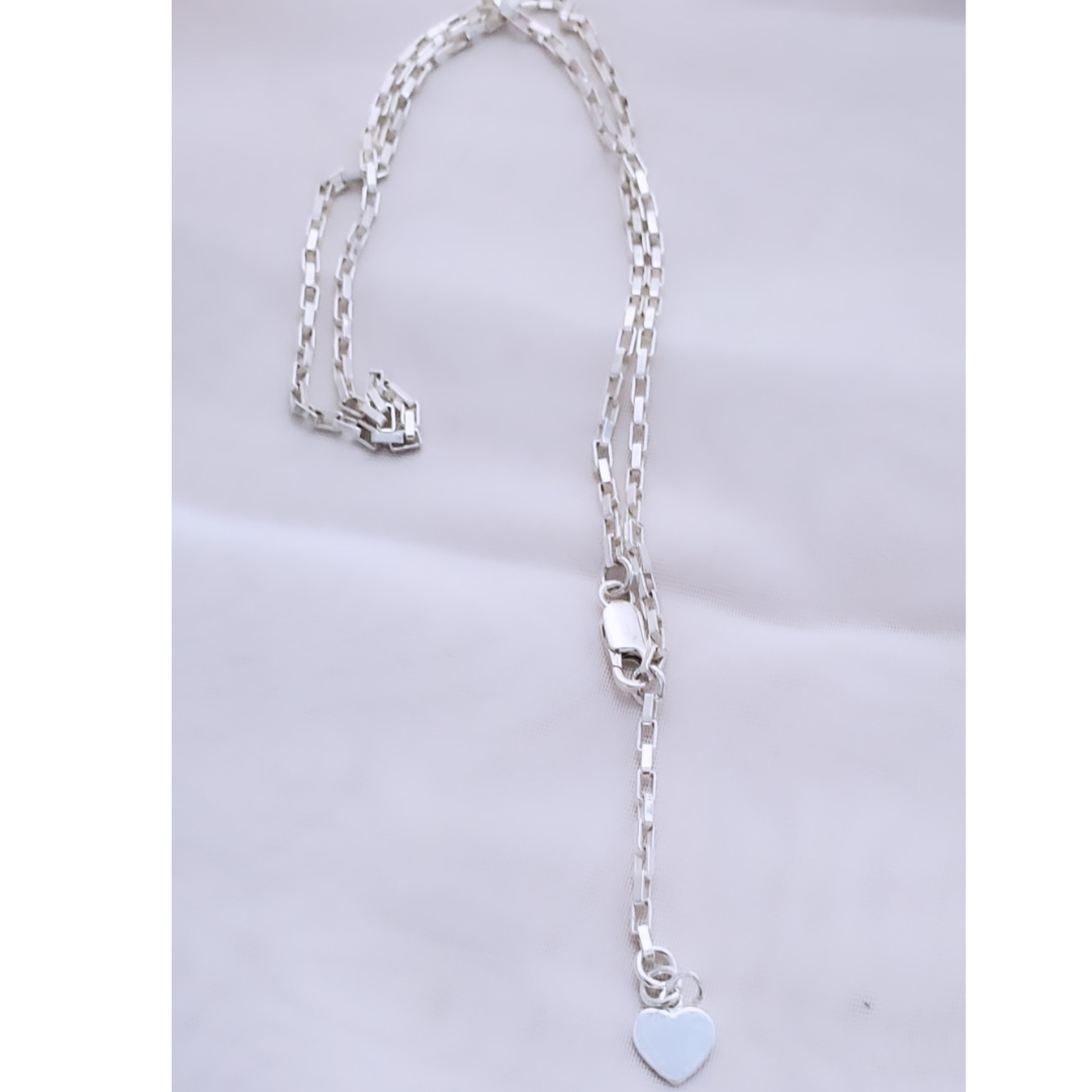 Sterling Silver Love Necklace with Heart Charm