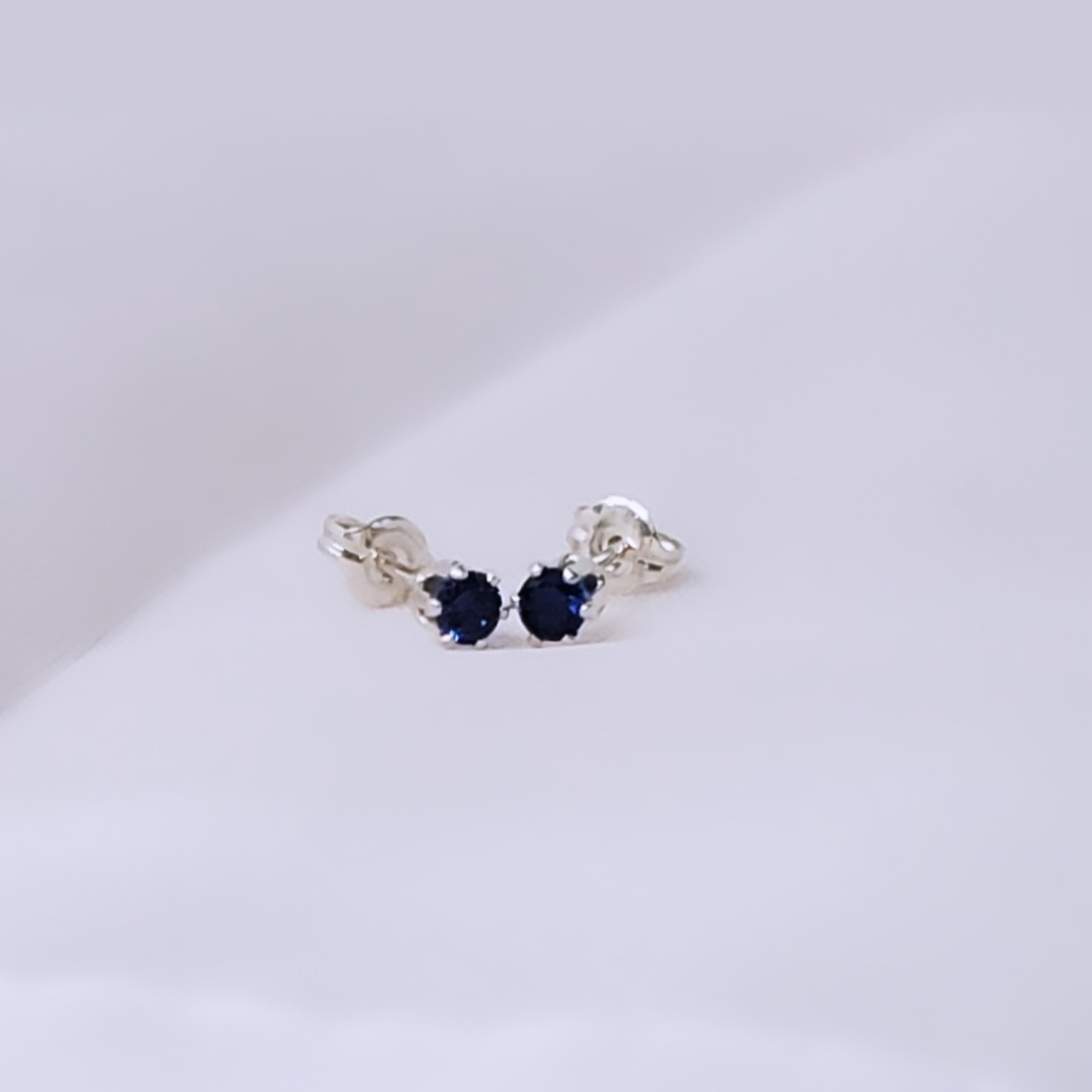 Sterling Silver Blue Spinel Daily Bling Earrings