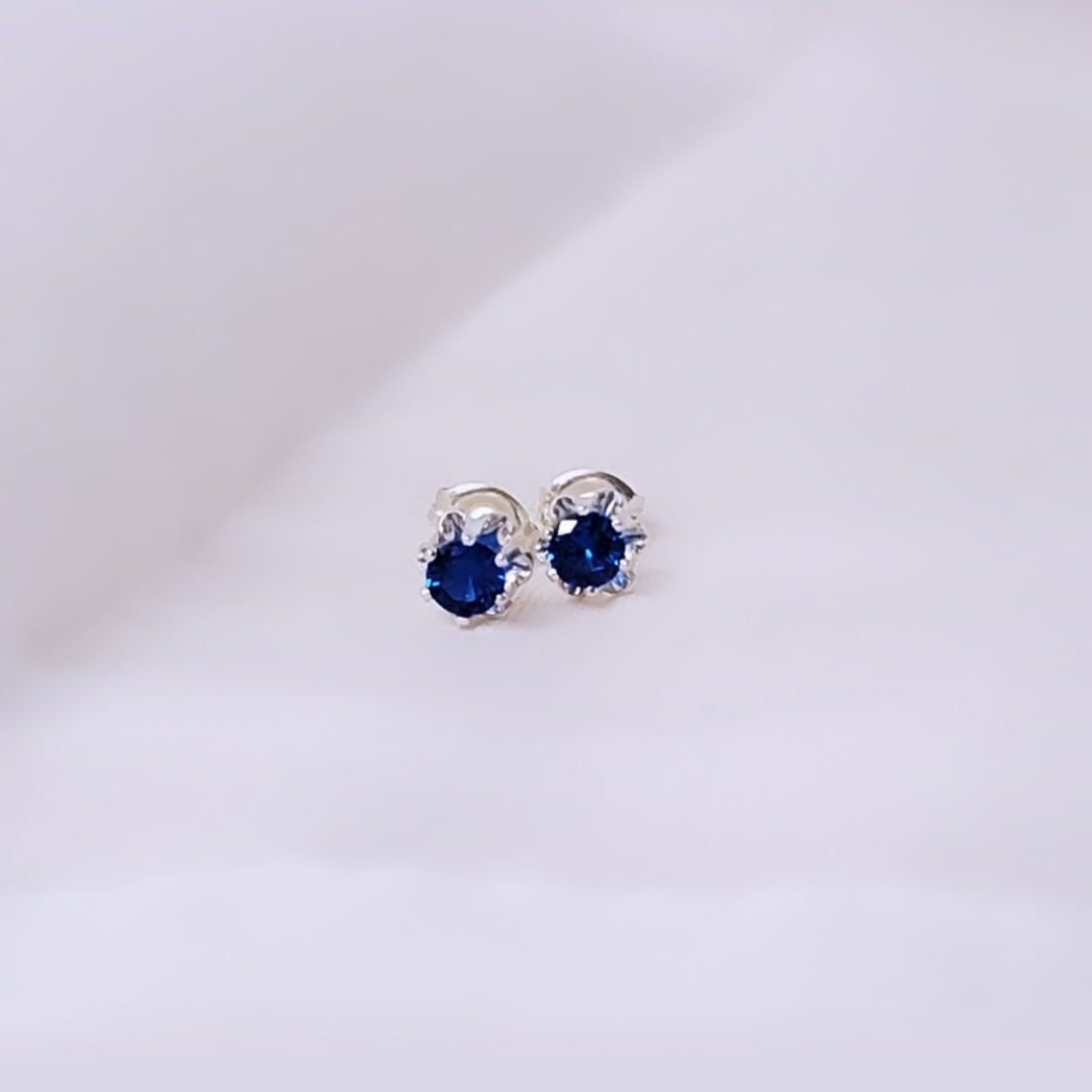 Sterling Silver Blue Spinel Daily Bling Earrings