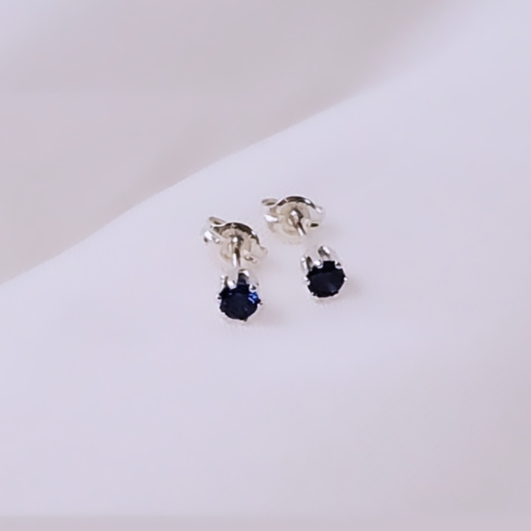 Sterling Silver Blue Spinel Daily Bling Earrings