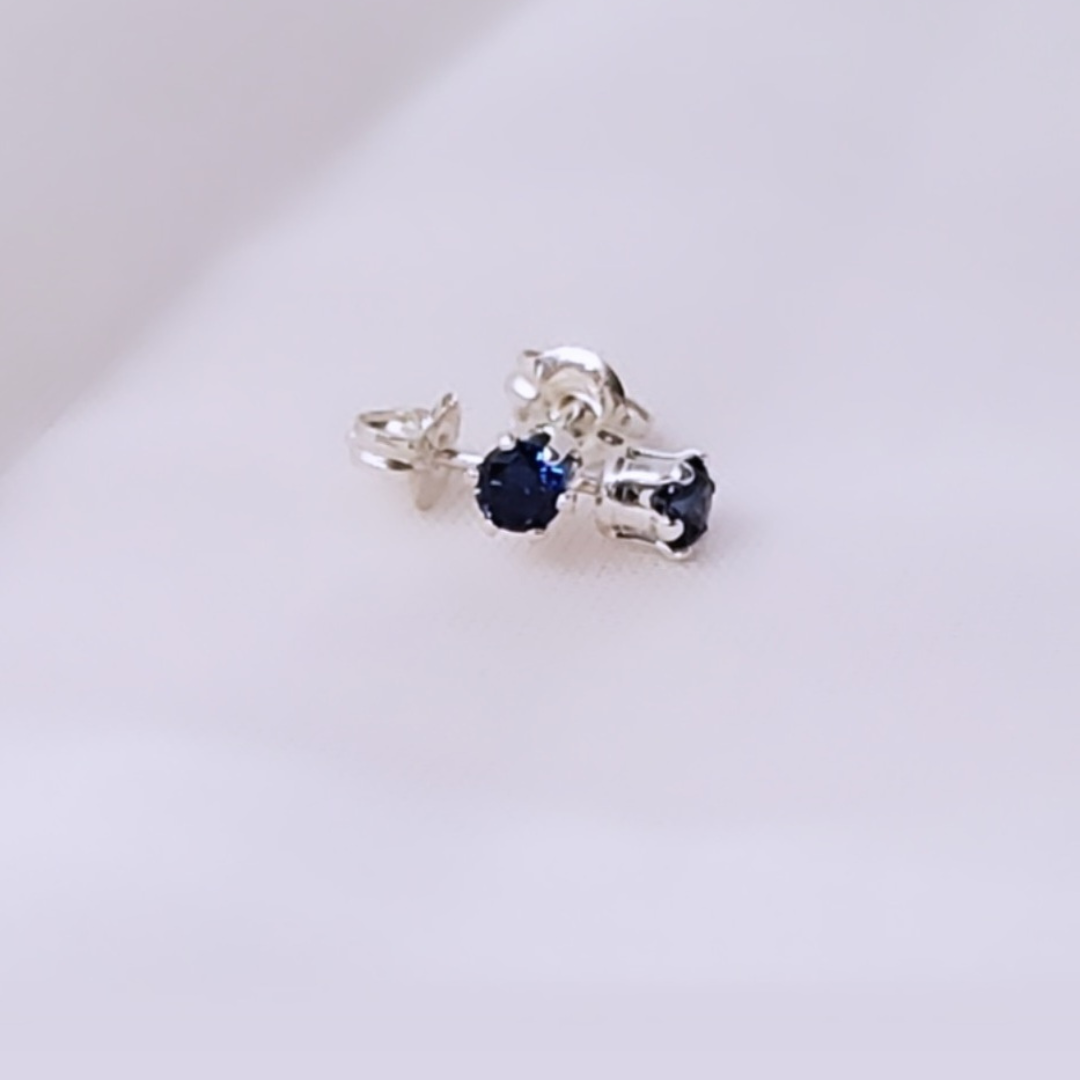 Sterling Silver Blue Spinel Daily Bling Earrings
