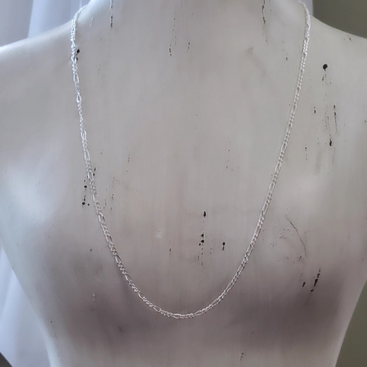Sleek & Stylish Sterling Silver in Modern Figaro Necklace