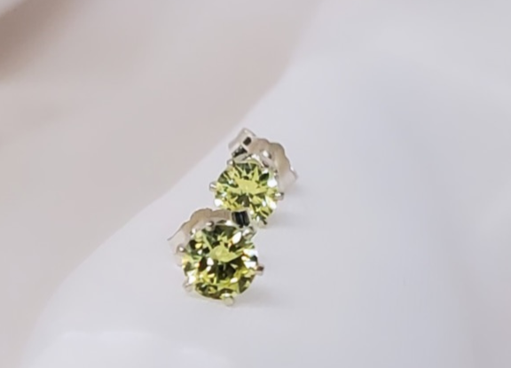 Sterling Silver Post Peridot Daily Bling Earrings
