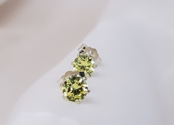 Sterling Silver Peridot Post Earrings