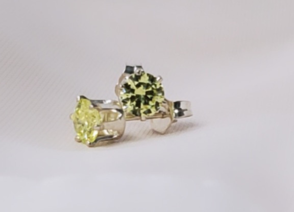 Sterling Silver Peridot Post Earrings