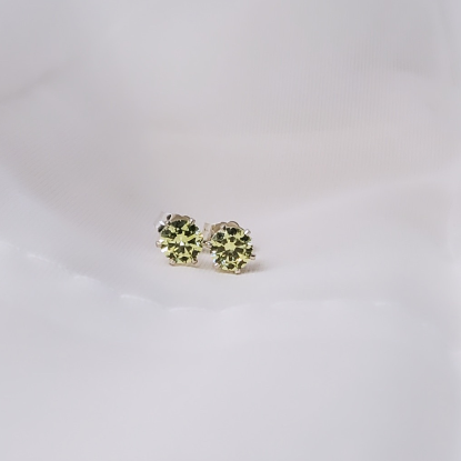 Sterling Silver Post Peridot Daily Bling Earrings