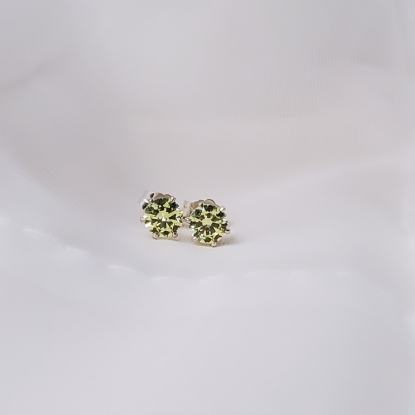 Sterling Silver Peridot Post Earrings