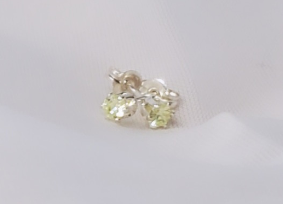 Sterling Silver Post Peridot Daily Bling Earrings