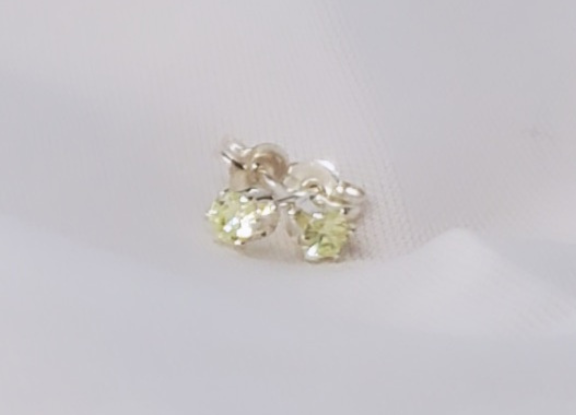 Sterling Silver Peridot Post Earrings