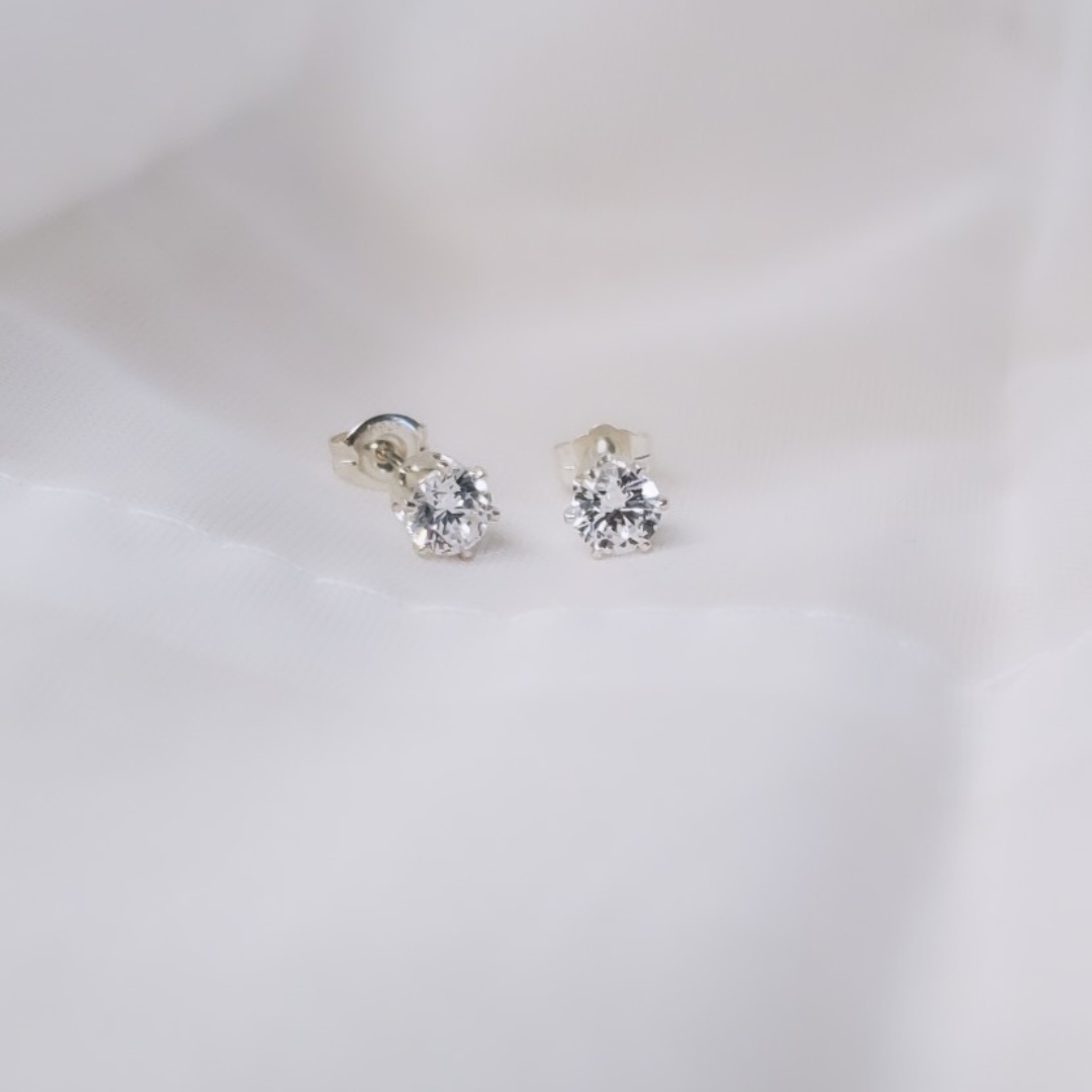 Sterling Silver Post Earrings with Swarovski Crystal