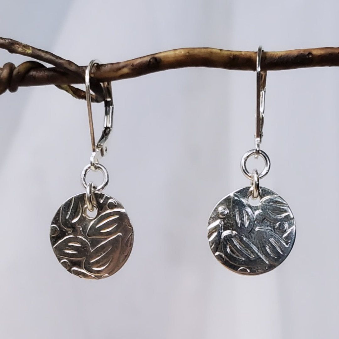 Sterling Silver Leverback Turn Over a New Leaf Earrings