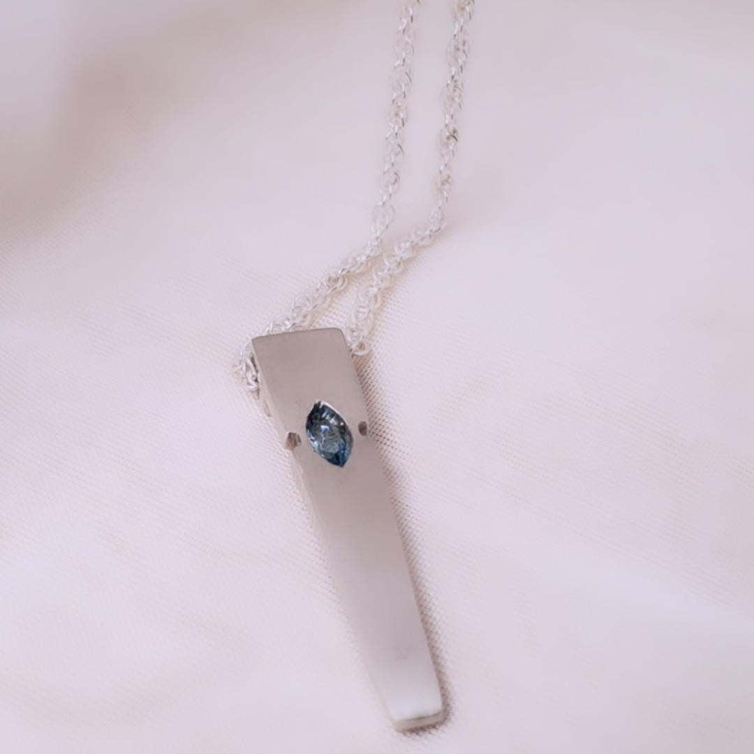 Sterling Silver and Blue Topaz Add a Little Spike to Your Life Necklace