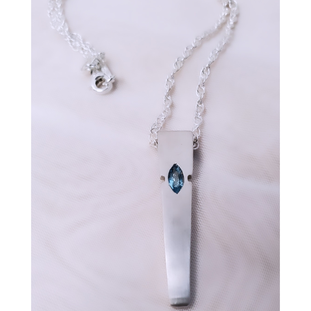 Sterling Silver and Blue Topaz Add a Little Spike to Your Life Necklace