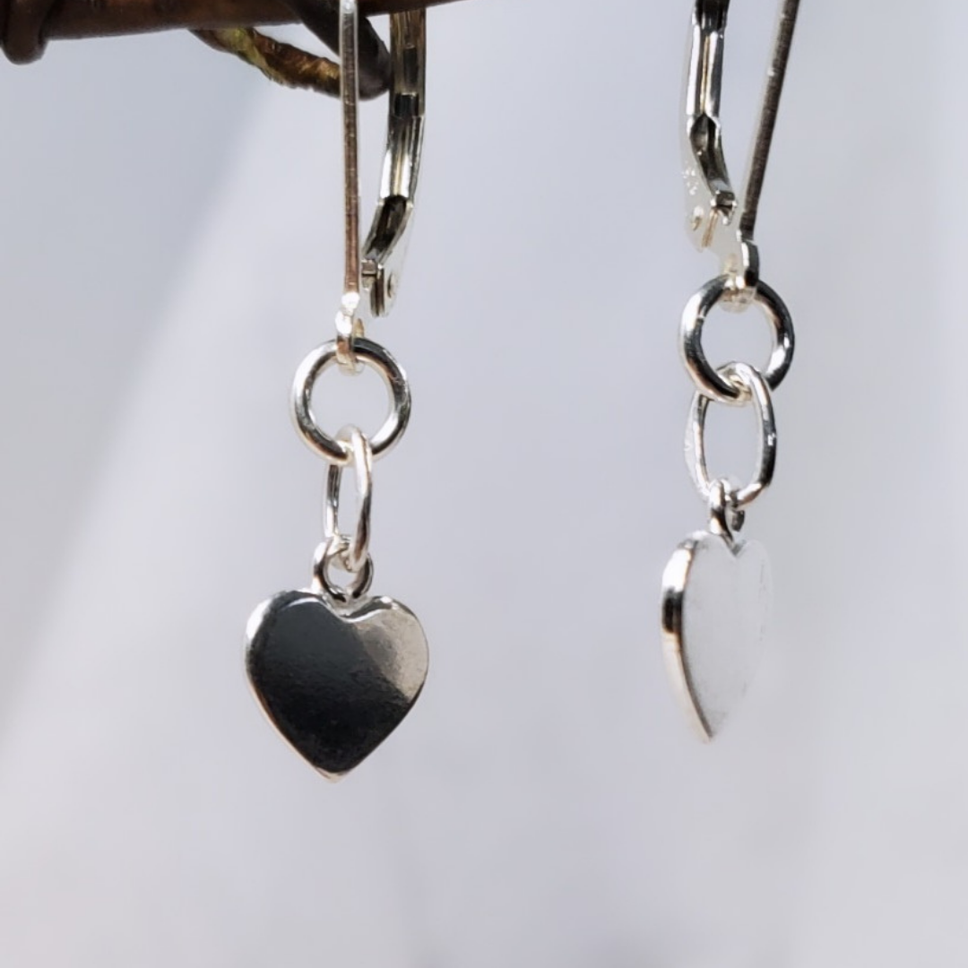 Sterling Silver Leverback Feeling the Love Earrings