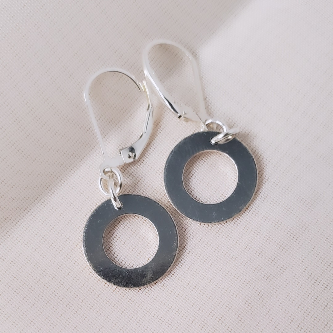 Circle of Life: Sterling Silver Leverback Earrings