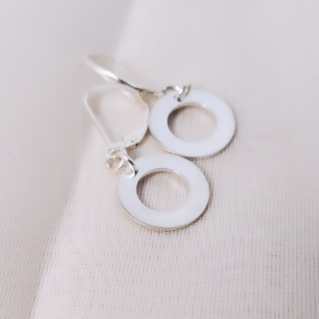 Sterling Silver Leverback Circle of Life Earrings
