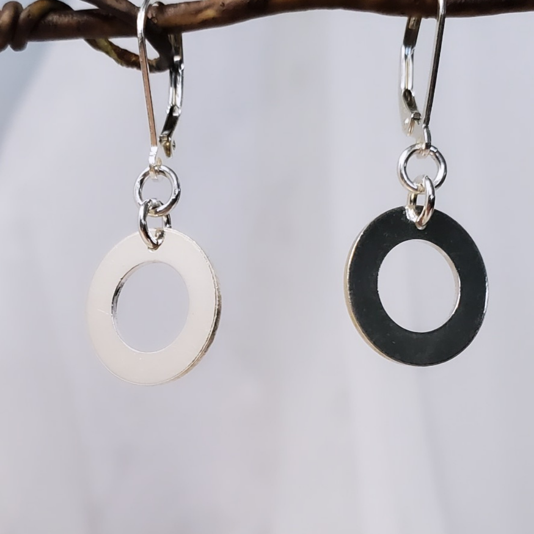 Circle of Life: Sterling Silver Leverback Earrings