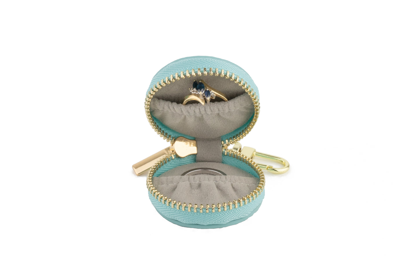 Teal Leather Anti-Tarnish Lining Ring Keeper