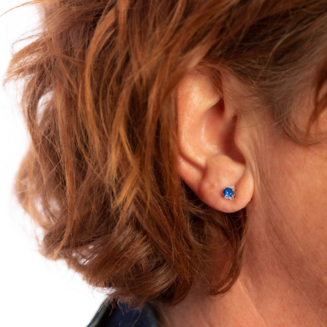 Sterling Silver Blue Spinel Daily Bling Earrings