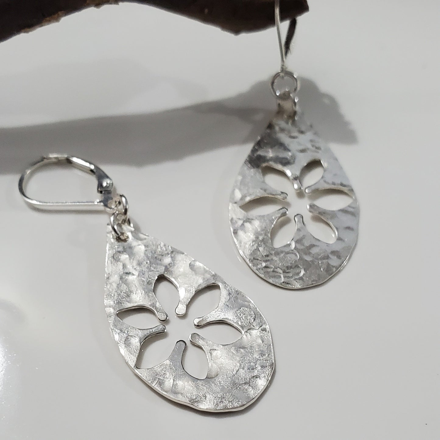 Wild Daisy Sterling Silver Teardrop Earrings