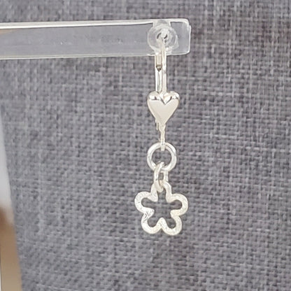 Love of Daisies: Heart Leverback Earrings - Plein De Vie Jewelry
